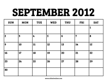 Calendar September 2012