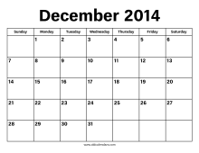 December 2014 Calendar