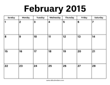 February 2015 Calendar