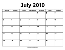 July 2010 Calendar