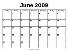 June 2009 Calendar