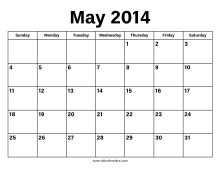 May 2014 Calendar