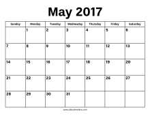 May 2017 Calendar