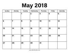 May 2018 Calendar