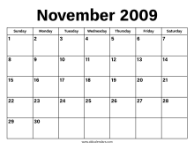November 2009 Calendar