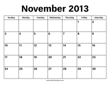 November 2013 Calendar