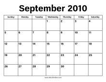 September 2010 Calendar