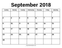 September 2018 Calendar